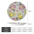 thumbnail image 2 of Wukai Cartoon Owls Print Decorative Plate for Display,Bone China Decorative Plate, Ceramic Dinner Plate with Stand, Vertical Ceramic Plate-8in, 2 of 6