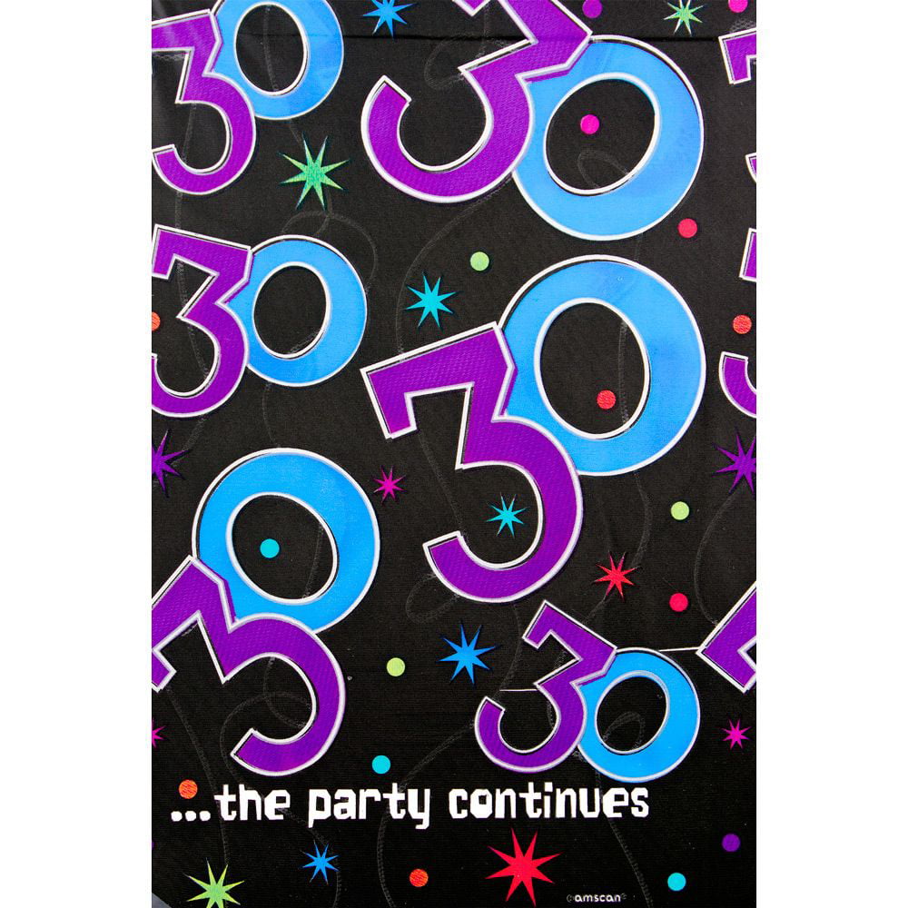 Amscan BB103479 The Party Continues 30Th Birthday Plastic Table Cover