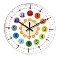 thumbnail image 3 of Reloj de pared silencioso para estudiantes, 8 pulgadas, decoración de habitación, reloj de enseñanza Borde blanco A, 3 of 9