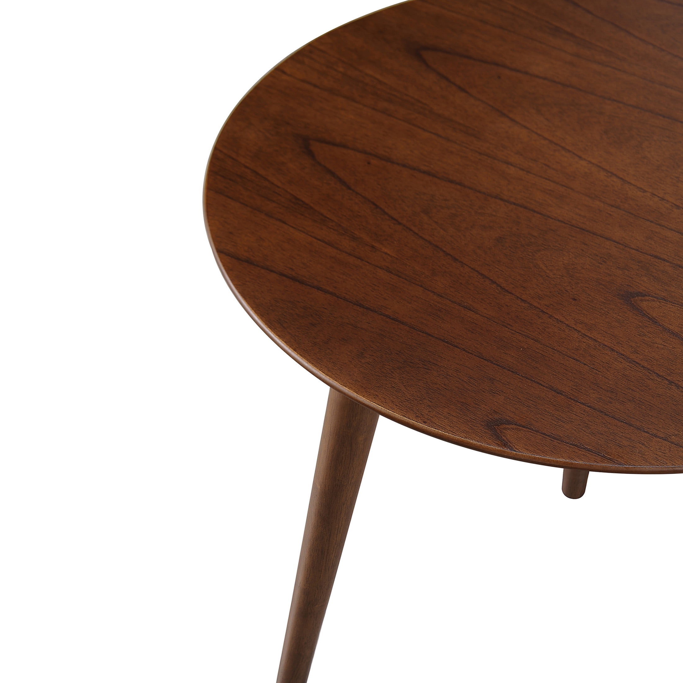 Bessie Faux Wood and Rubberwood End Table, Walnut