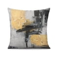 thumbnail image 2 of Captivating Pack of 2 Teal Blue Ombre Art Throw Pillow Covers | Modern Retro Geometry & Abstract Round Oil Painting Graffiti | 18x18 Inch Gradient Grey Black Cushion Covers, 2 of 7