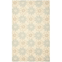 SAFAVIEH Four Seasons Benton Floral Area Rug, Ivory/Light Blue, 3'6" x 5'6"