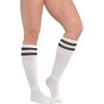 thumbnail image 2 of Amscan Standard Knee High Socks with Black Stripes, White, 10 x 3", 2 of 2