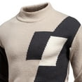 thumbnail image 4 of Miluxas Men's Casual Color Block Knit Sweater Long Sleeve Crew Neck Pullover Fashion Comfortable Knitwear Top Gray, 4 of 4