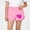 Pink, variant on Girls 100% Cotton Heart Doodle Athletic Shorts Black Elastic Waist Side Split Sizes 2T-12,Size 3-4 T