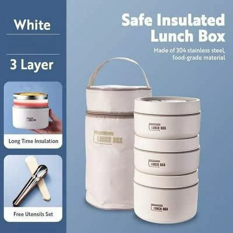 Portable Insulated Lunch Container Set Snack Box -Stainless Steel