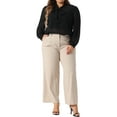 thumbnail image 2 of Agnes Orinda Women's Plus Size See-through Mesh Sheer Chiffon Dressy Casual Bow Tie Neck Long Sleeve Blouse 1X Black, 2 of 6
