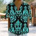 thumbnail image 2 of Going out Tops for Women V Neck Button Floral Printed Tie Shoulder Short Sleeve Blouses Summer Casual Shirts (S, Blue 1), 2 of 7
