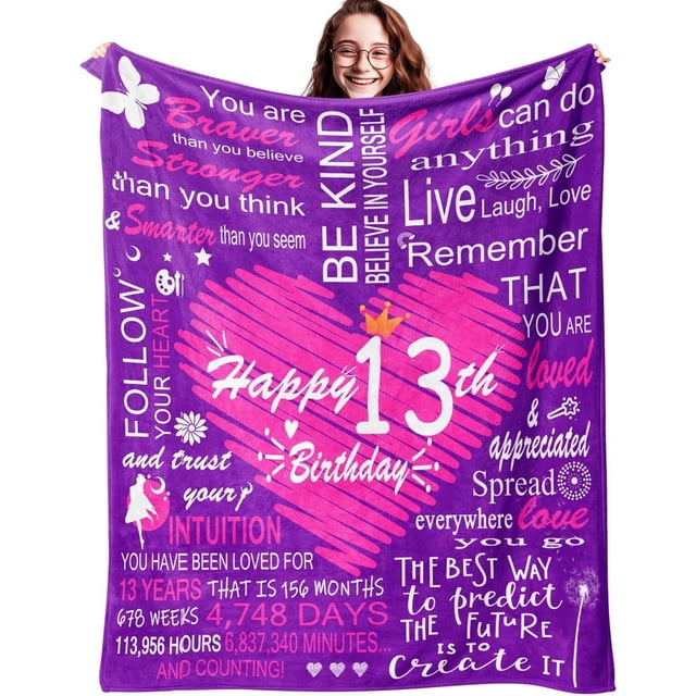 LHSHID 13th Birthday Gifts for Girls Girls 13th Birthday Gift Ideas 13th Birthday Gifts Girls 13th Birthday Gifts 13 Gifts for 13th Birthday Throw Blanket 30"x40"