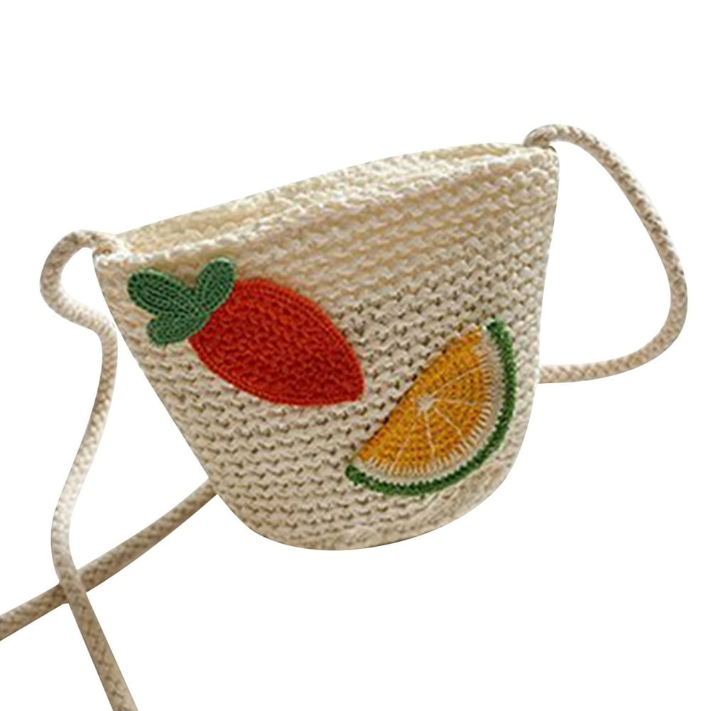 FeiraDeVaidade Children S Straw Woven Messenger Bag Lovely Girls Small Coin Purse Handbags Kids Shoulder Bags Princess Wallet Walmart