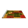 thumbnail image 2 of Ahgly Company Machine Washable Indoor Square Patchwork Yellow Transitional Area Rugs, 4' Square, 2 of 4