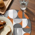 thumbnail image 4 of Round Placemats Mid Century Geometric 15 inch Set of 4 Table Mats for Dining Table Abstract Modern Orange Heat Resistant Non-Slip Kitchen & Home Decorative Place Mat Set, 4 of 8