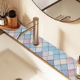 thumbnail image 2 of Yayeee Faucet Mat for Kitchen Sink 14.7" Diatomite Long Splash Guard Pad, Beige Art Pattern, 2 Pack, 2 of 7