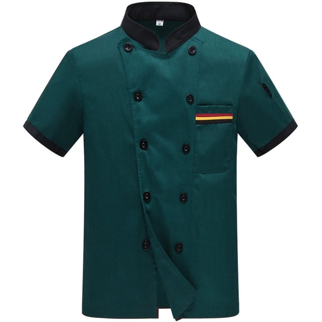 Double Chef Shirt Stand Collar Design Durable Kitchen Work Attire All Season Comfort Wear for Men