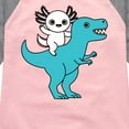 thumbnail image 3 of Instant Message - Axolotl Riding A Dinosaur - Toddler And Youth Girls Raglan Graphic T-Shirt, 3 of 5