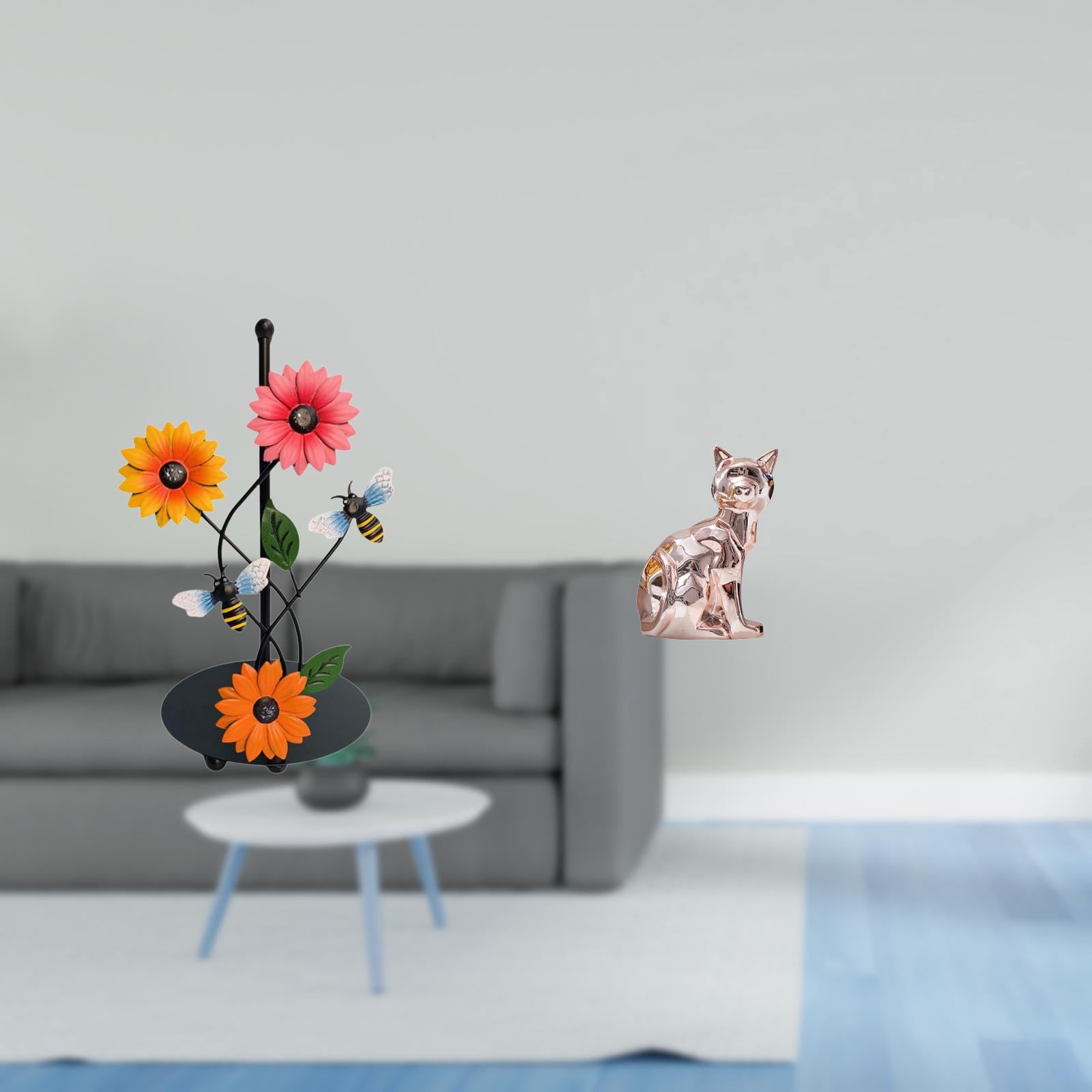 Fiocias Cat Paper Towel Holder Dispenser Non Slip Vertical Tissue Holder Rack Decorative Figurine Animal Sculpture Art Craft Ornament for Home Fireplace