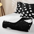 thumbnail image 4 of Homewish Happy Halloween Ghost Twin Quilt Set,Galaxy Print Twin Coverlet Set,Black White,2pcs, 4 of 7