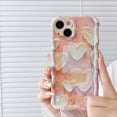 thumbnail image 6 of Case for iPhone 13 Pro Max,Cute Iridescent Hearts Retro Oil Painting Laser Curly Wave Edge Glitter Case,Shockproof Camera Protective TPU Slim Case,for iPhone 13 Pro Max Case 6.7 inches-Green, 6 of 10