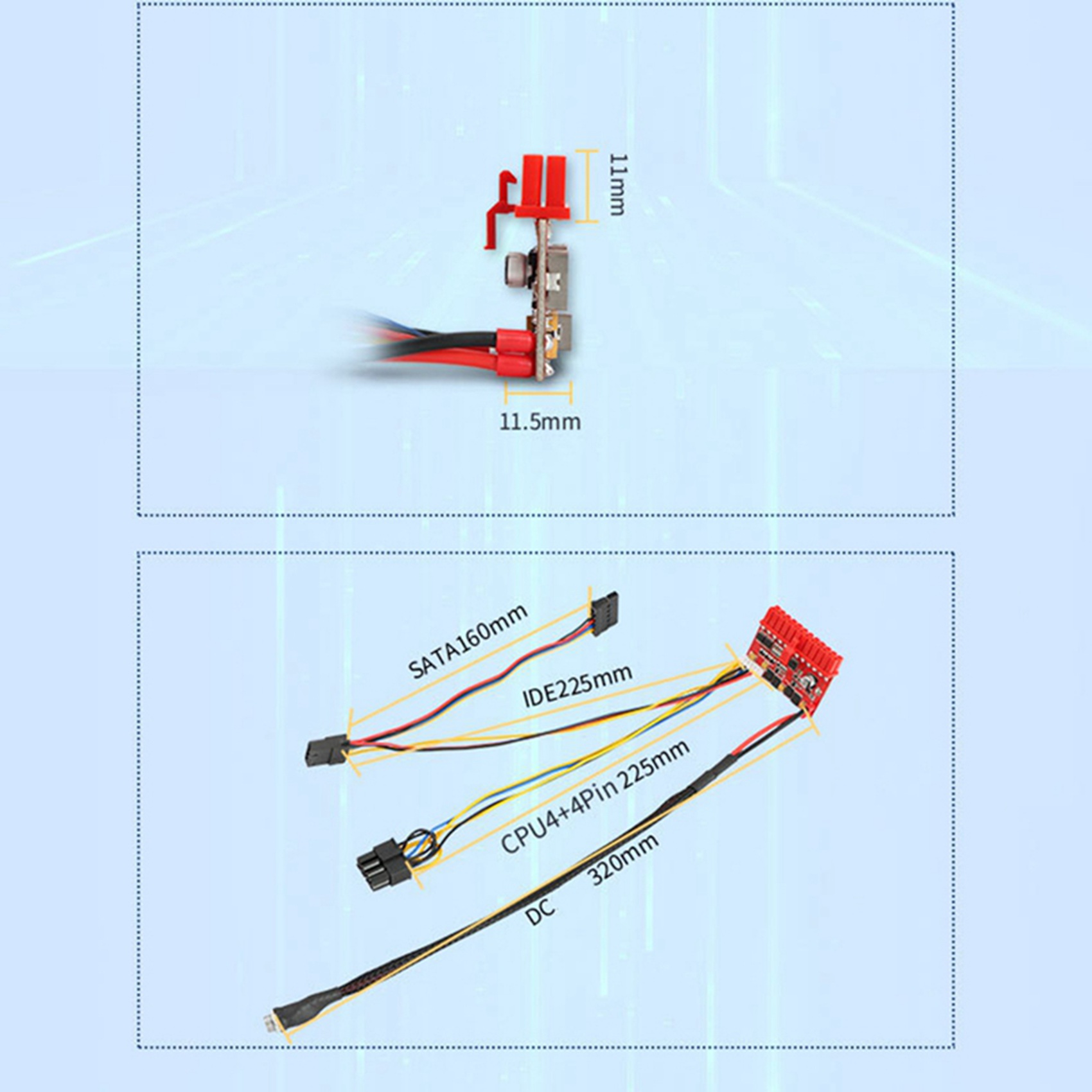 2X DC ATX PSU -BOX 12V 160W ATX Switch PSU 24Pin MINI ITX DC to Car ATX Power Supply Wide Input Computer