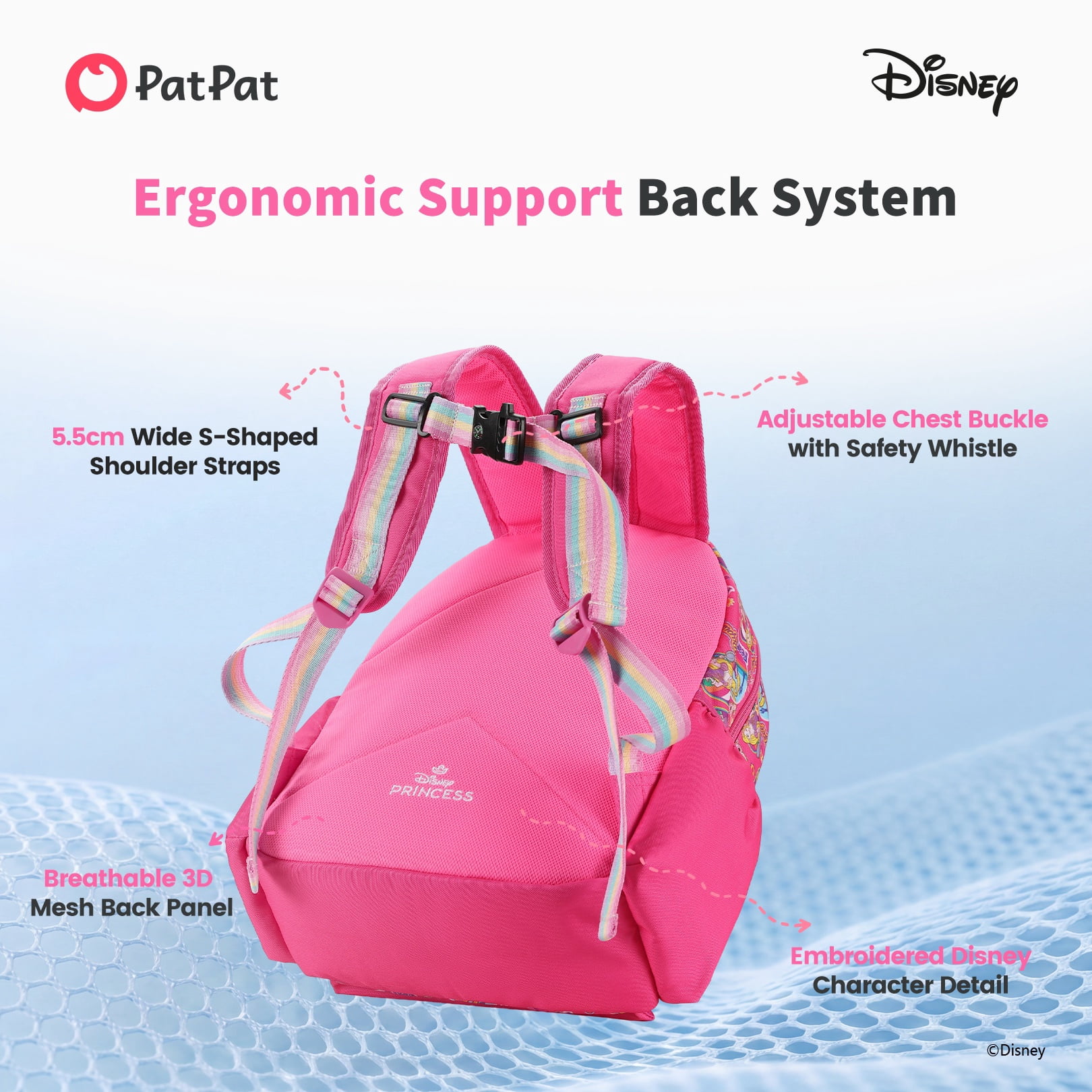 Disney Princess Rapunzel Toddler Backpack Girls Kids School Backpack Back to School Gift