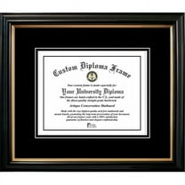 Campusimages  Petite Black Gold Trim & Double Black Certificate Frame