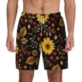 thumbnail image 2 of Goofa Fall Sunflowers Leaves Printed Men's Swim Trunks Board Shorts Quick Dry Mens Swimming Trunks with Compression Liner,Breathable Fit Hawaii Beach Shorts-X-Large, 2 of 9