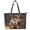 American Flag Deer, variant on Uourmeti Cartoon Capybara & Floral Heart Pattern Handbag, Leather Tote Bag for Shopping, Large Capacity Waterproof Saddle Handbag