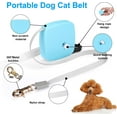 thumbnail image 3 of YIXIGGC Retractable Dog Leash for Small Dogs Cats up to 11lbs with 6.5ft Anti-Pull Strong Nylon Tape, Hands Free, Mini and Portable Walking Leash with Wrist Strap, One-Hand Brake, Blue Square, 3 of 6