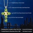 thumbnail image 2 of Gem Stone King 18K Yellow Gold Plated Silver Green Peridot Cross Pendant Necklace for Women (2.50 Cttw, Gemstone August Birthstone, Oval 6X4MM, With 18 inch Silver Chain), 2 of 5