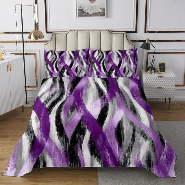 Erosebridal Geometric Stripe Bedspread Sets Twin Size,Abstract Artwork Bed Quilt,Geometry Lines Decor,Breathable,2pcs