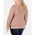 thumbnail image 2 of I.N.C Womens Pointelle Pullover Sweater, Pink, Plus Size, 2X, 2 of 2
