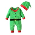 thumbnail image 1 of Traje de Papá Noel para bebé, mono navideño de manga larga para bebé recién nacido, disfraz elegante talla 80, 1 of 9