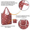 thumbnail image 4 of 5 Pack Foldable Shopping Bag,Red Christmas Snowflake Pattern Reusable Grocery Bags with Pockets,Large Reusable Tote Bags with Handles Waterproof & Lightweight, 4 of 6