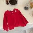 thumbnail image 6 of Jinhomg Toddler Kids Girl Fall Tops Cute Rabbit Print Long Sleeve T Shirts Lightweight Comfy Button Up Warm Tees 90 Percent off Clearance Sale Red 10Y, 6 of 7