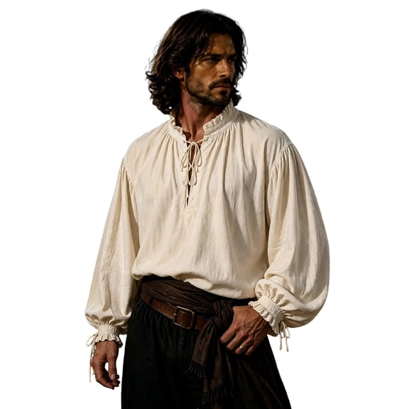 Bainana Halloween Pirate Cosplay Outfits For Adult Men Gothic Theme Stage Performance V Neck Shirts For Festival Events