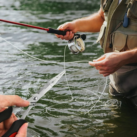 Multifunction Long Nose Fishing Pliers Stainless Steel Fish Hook Pliers With Lanyard Profession Fishing Pliers For Fresh Water Saltwater