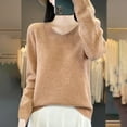 thumbnail image 4 of hotojiny Womens Knitted Tops Long Sleeve Casual Comfy Shirts Lounge V Neck Soild Color Soft Blouse Spring Fall Fashion Outfits, 4 of 5