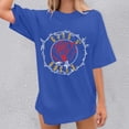thumbnail image 3 of Graphic Tennis Tees for Women Women’s T-Shirts Oversized Graphic Tops for Casual Everyday Wear Blend Tee with Prints Comfortable Fit Blue L, 3 of 5