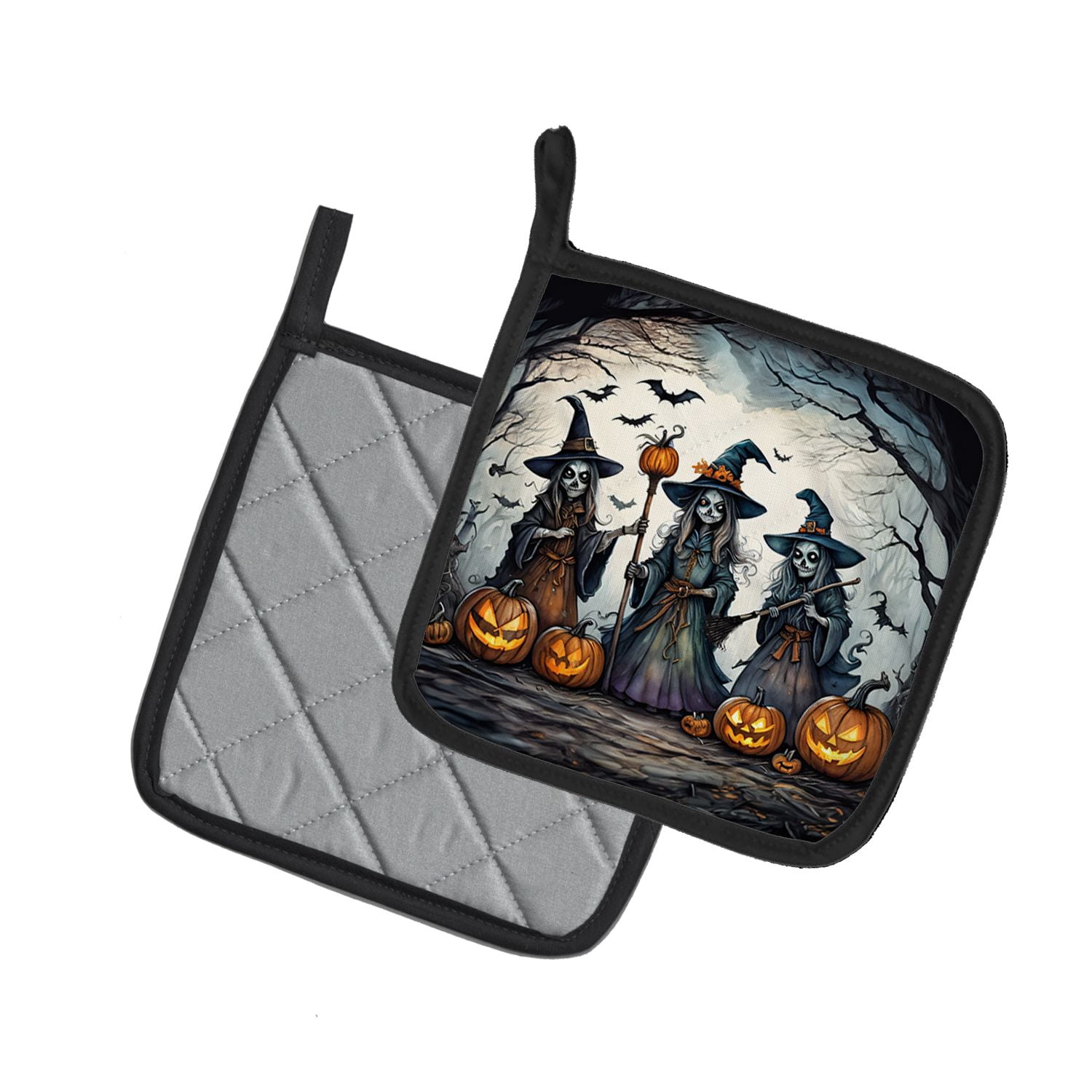 Halloween Pair of Pot Holders 7.5x7.5 Inch Heat Resistant Kitchen Decor