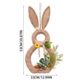 thumbnail image 4 of Easter 3D Bunny Rattan Wreath, 21.7x13 Inch Artificial Flower Wreath, Rabbit Shaped Hanging Ornament, Easter Front Door & Home Wall Decoration(Khaki), 4 of 9