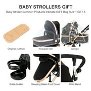 Baby Stroller Reversible Baby Pushchair with Cup Holder,Storage Bag,Foldable Baby Carriage for Newborns to Toddlers,Unisex