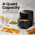 thumbnail image 3 of 4 QT Compact Air Fryer with Hi-Fry Technology, Touchscreen Controls, 4 Presets, Dishwasher-Safe Nonstick Basket, Matte Black, 3 of 7
