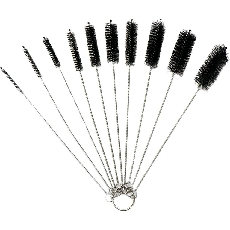 20Pcs 10 Sizes Humidifier Brush Cleaner Bottle Brush Small Diameter  Drinking Straw Cleaning Brush,Black and White