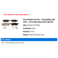 thumbnail image 2 of Front Brake Pad Set - Compatible with 2012 - 2015 Mercedes-Benz ML350 2013 2014, 2 of 2
