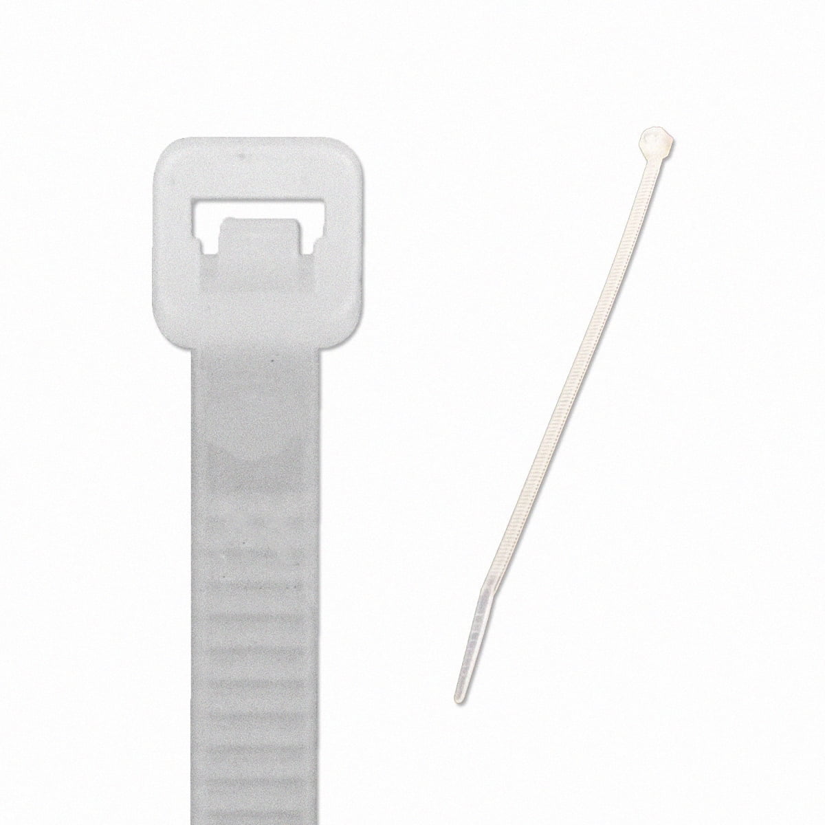 NavePoint 8 Inch Nylon Cable Wire Zip Tie 40 lbs - Natural White 1000 Pack Lot Pcs Qty