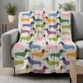 thumbnail image 2 of Colorful Dogs Blanket Soft Cozy Warm Throw Blanket for Couch, Plush Fuzzy Flannel Fleece Blankets for Sofa, Vintage Cartoon Animals Bed Blankets Lightweight Gifts for Women, 50"x80", 2 of 9