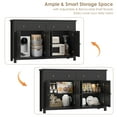 thumbnail image 5 of Homfa 55.1'' W Kitchen Buffet Storage Cabinet with Adjustable Shelves, 4-Doors 2-Drawers Sideboard Storage Cabinet, Black, 5 of 8