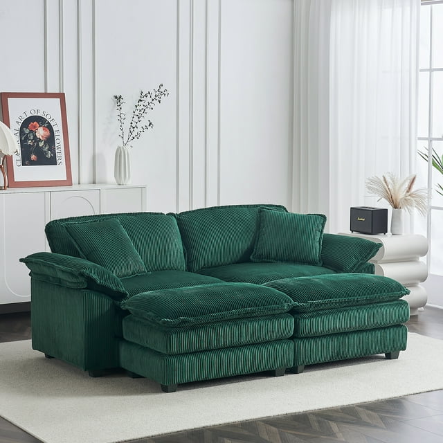 Noble House Canapé Modulaire Moderne Grand 2 Places, Canapé Combiné Style Nuage Confortable pour Salon, Vert