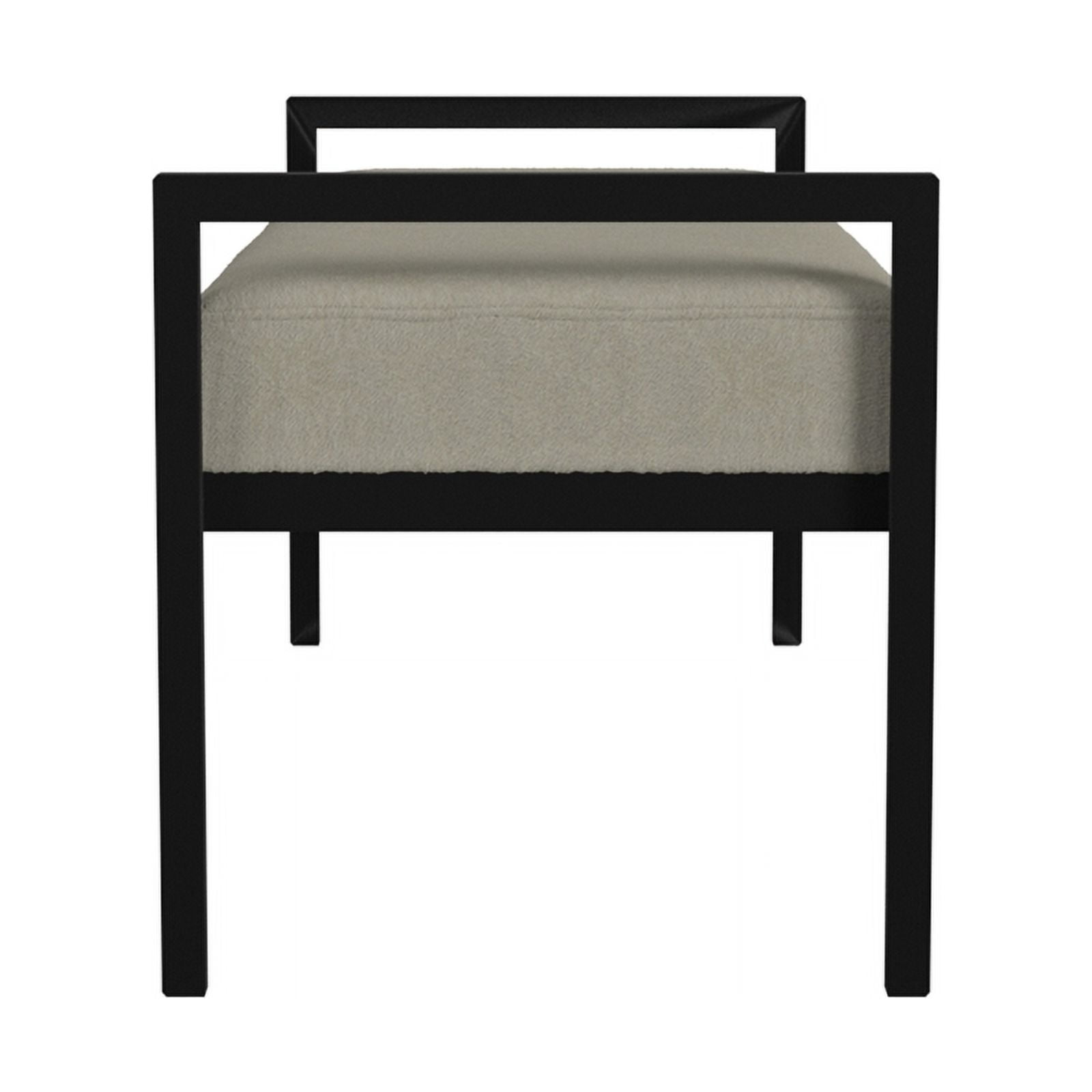 HomePop Modern Metal & Velvet Bench, 49.5"W x 17.25"D x 19"H, gray/Black