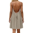 thumbnail image 5 of Admvng Women's Casual Backless Dress Sleeveless Spaghetti Strap Summer Everyday Dresses, 5 of 7
